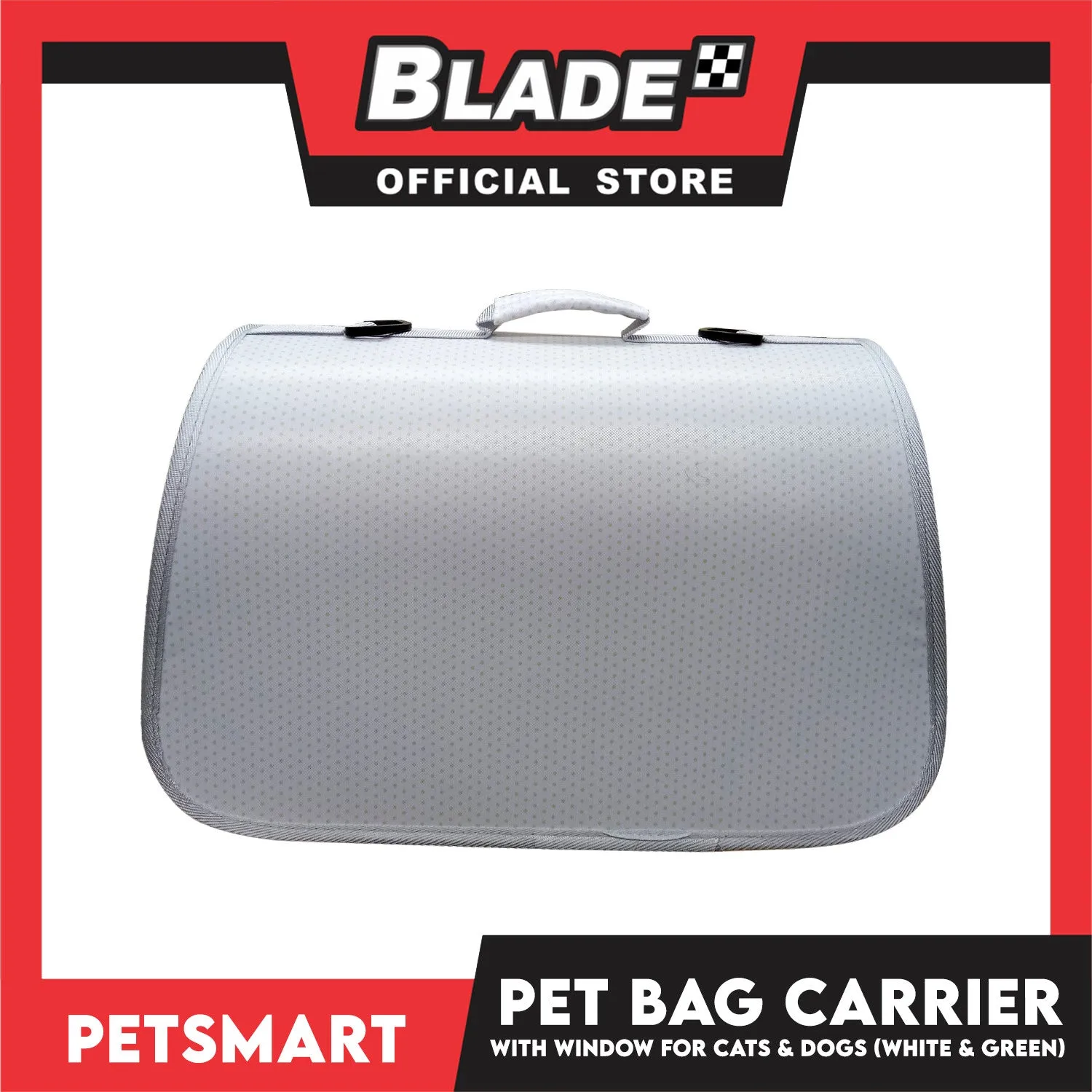 Pet Bag Carrier with Window for Cats and Dogs (White and Green) 40cm x 27cm x 27cm
