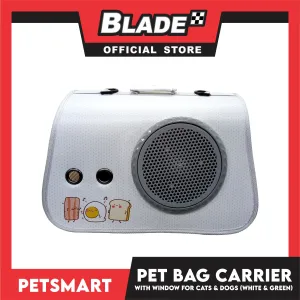 Pet Bag Carrier with Window for Cats and Dogs (White and Green) 40cm x 27cm x 27cm