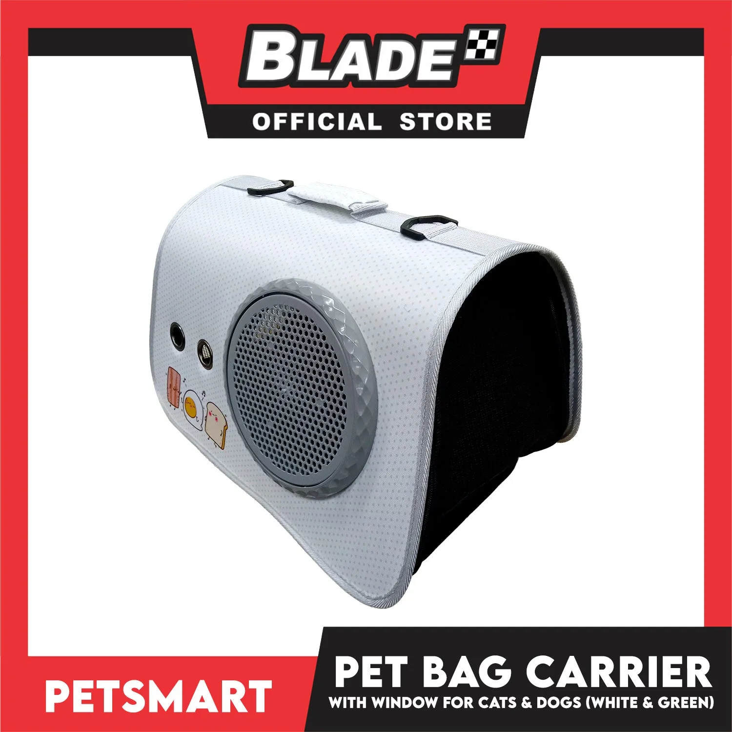Pet Bag Carrier with Window for Cats and Dogs (White and Green) 40cm x 27cm x 27cm