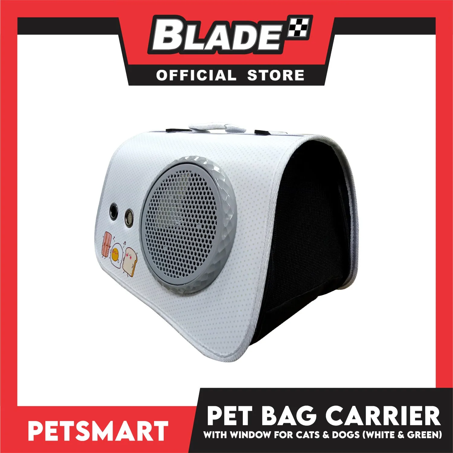 Pet Bag Carrier with Window for Cats and Dogs (White and Green) 40cm x 27cm x 27cm