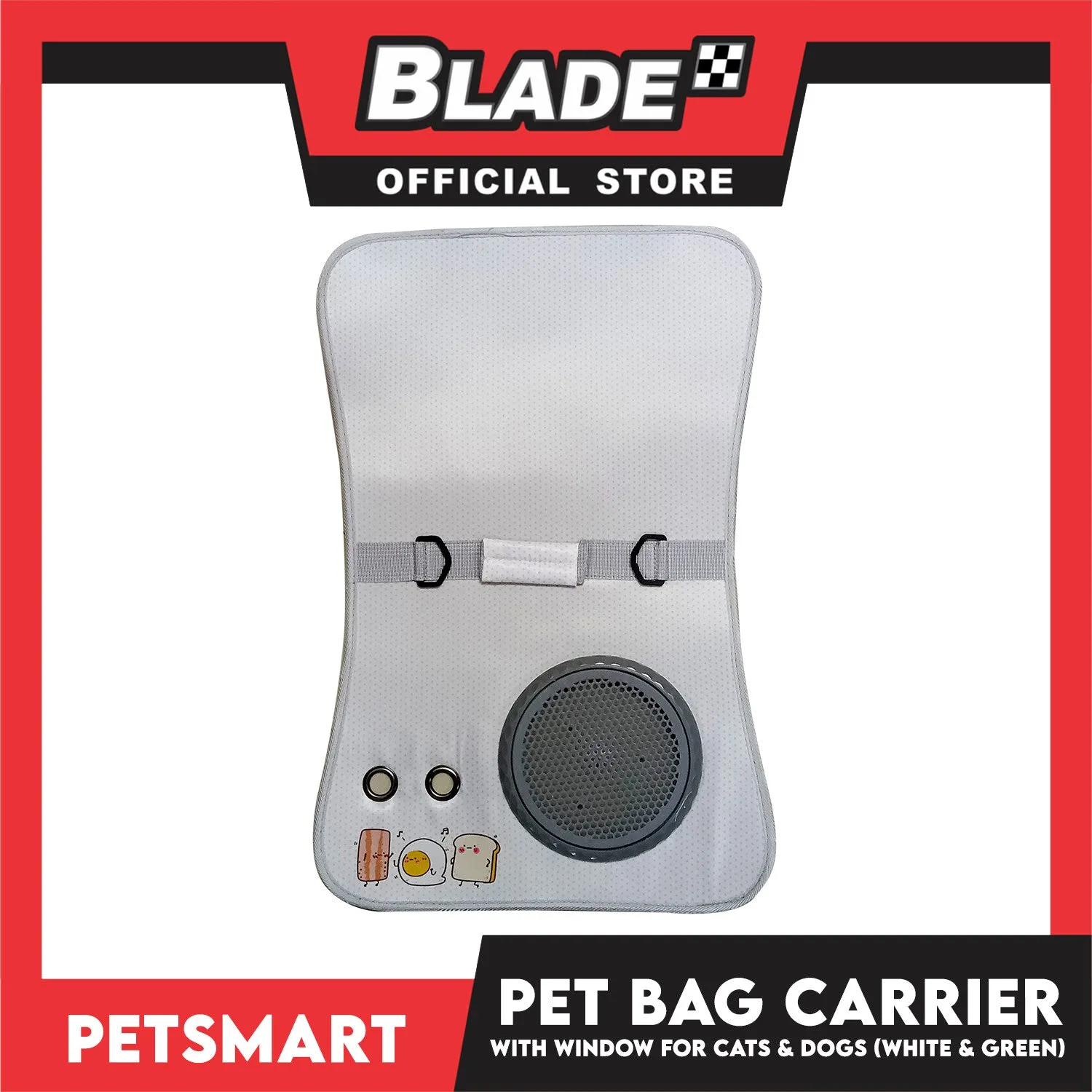 Pet Bag Carrier with Window for Cats and Dogs (White and Green) 40cm x 27cm x 27cm