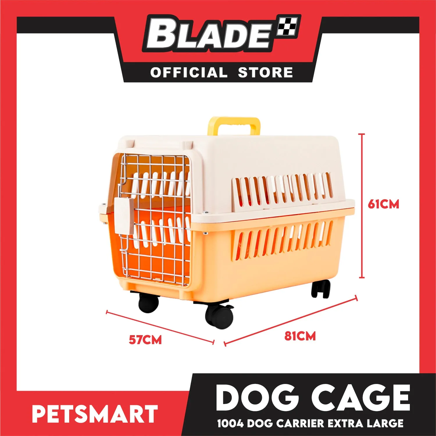 Pet Carrier With Wheels 1004 Dog Travel Carrier With Carrying Handle (Extra Large) 81cm x 57cm x 61cm