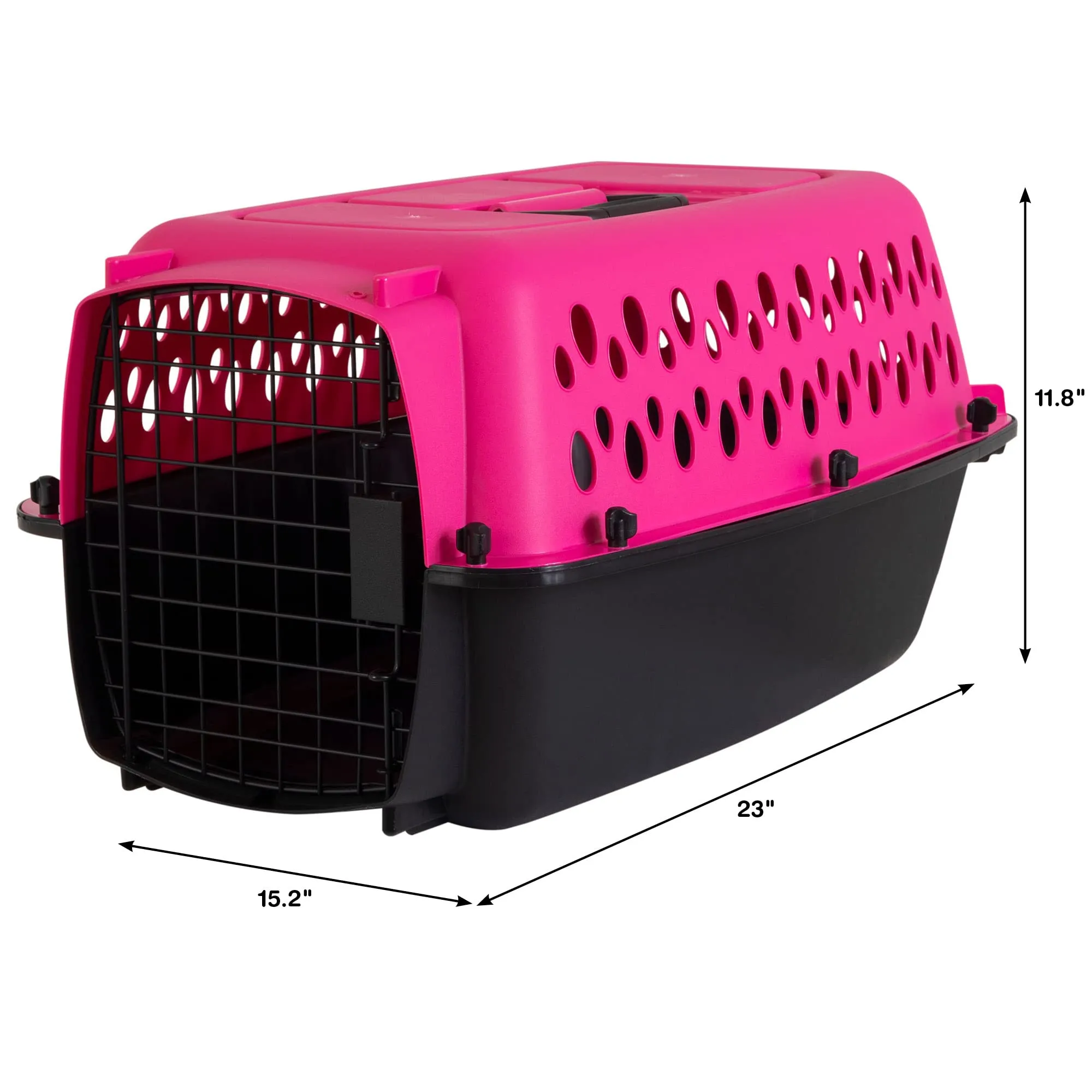 Petmate Pet Porter Fashion Dog Kennel 23", Hot Pink, for Pets up to 15lbs, Made in USA - new