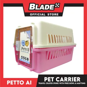 Petto Ai Dog Pet Carrier Crate (Pink) Pet Travel Carrier Animal Box