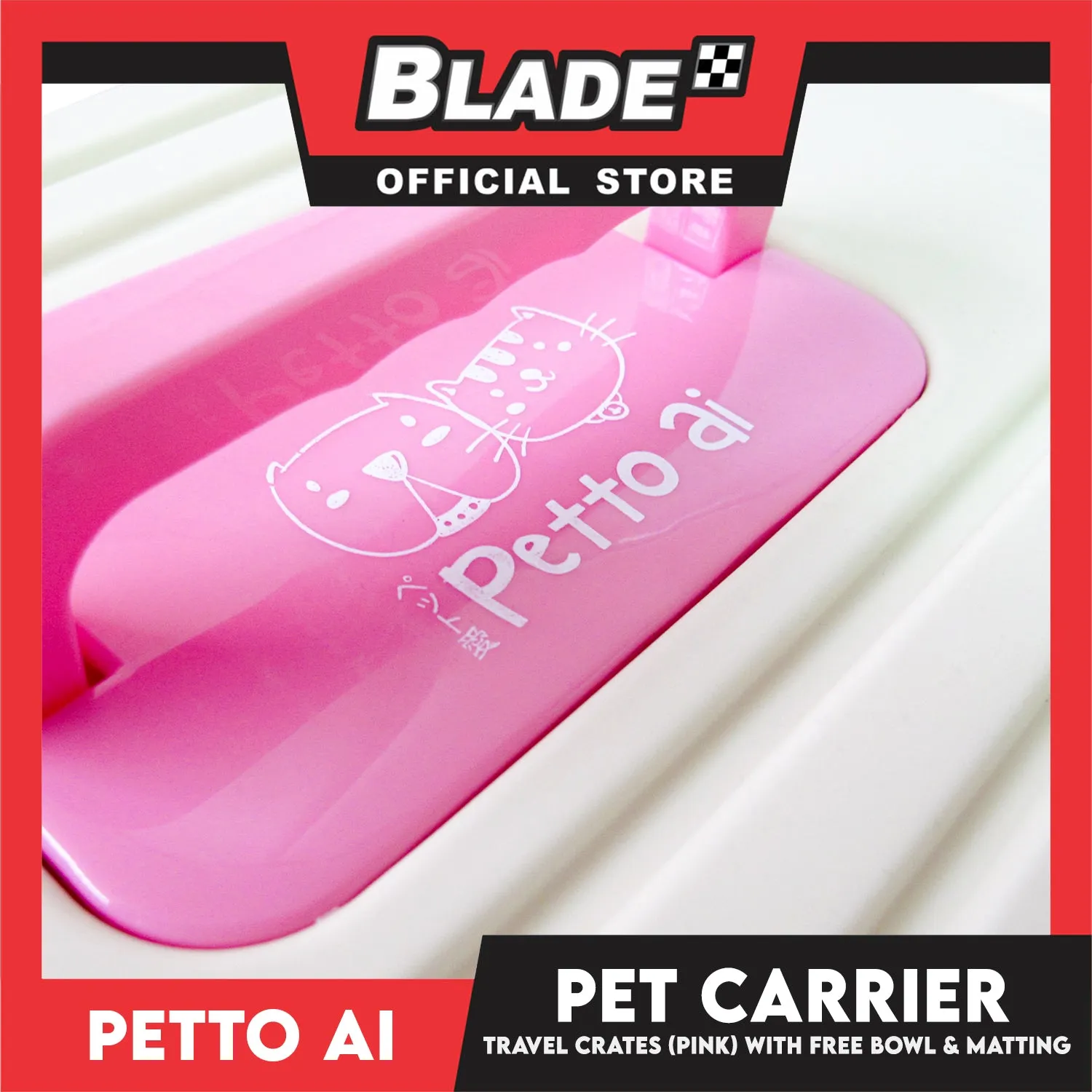 Petto Ai Dog Pet Carrier Crate (Pink) Pet Travel Carrier Animal Box