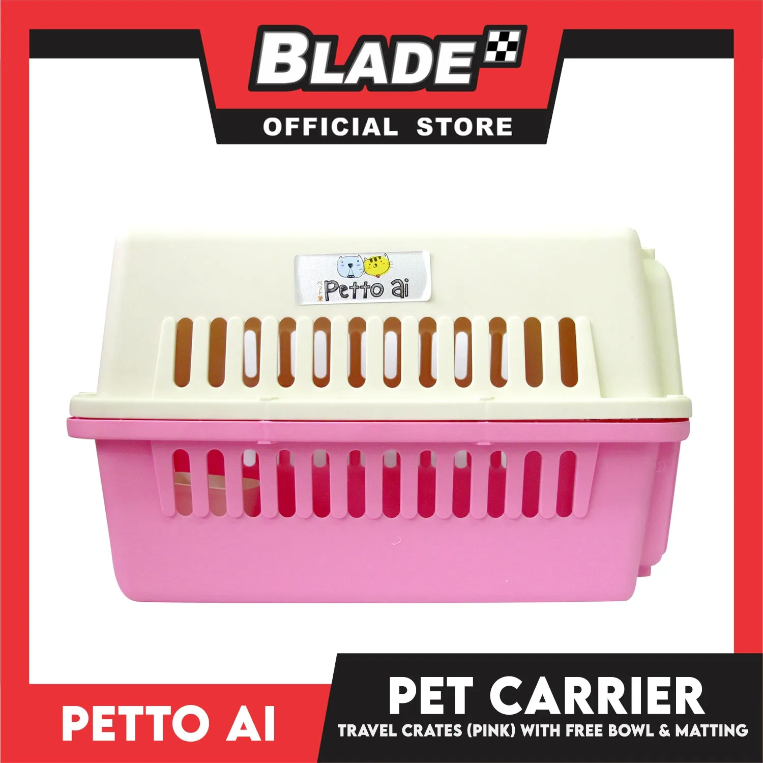 Petto Ai Dog Pet Carrier Crate (Pink) Pet Travel Carrier Animal Box