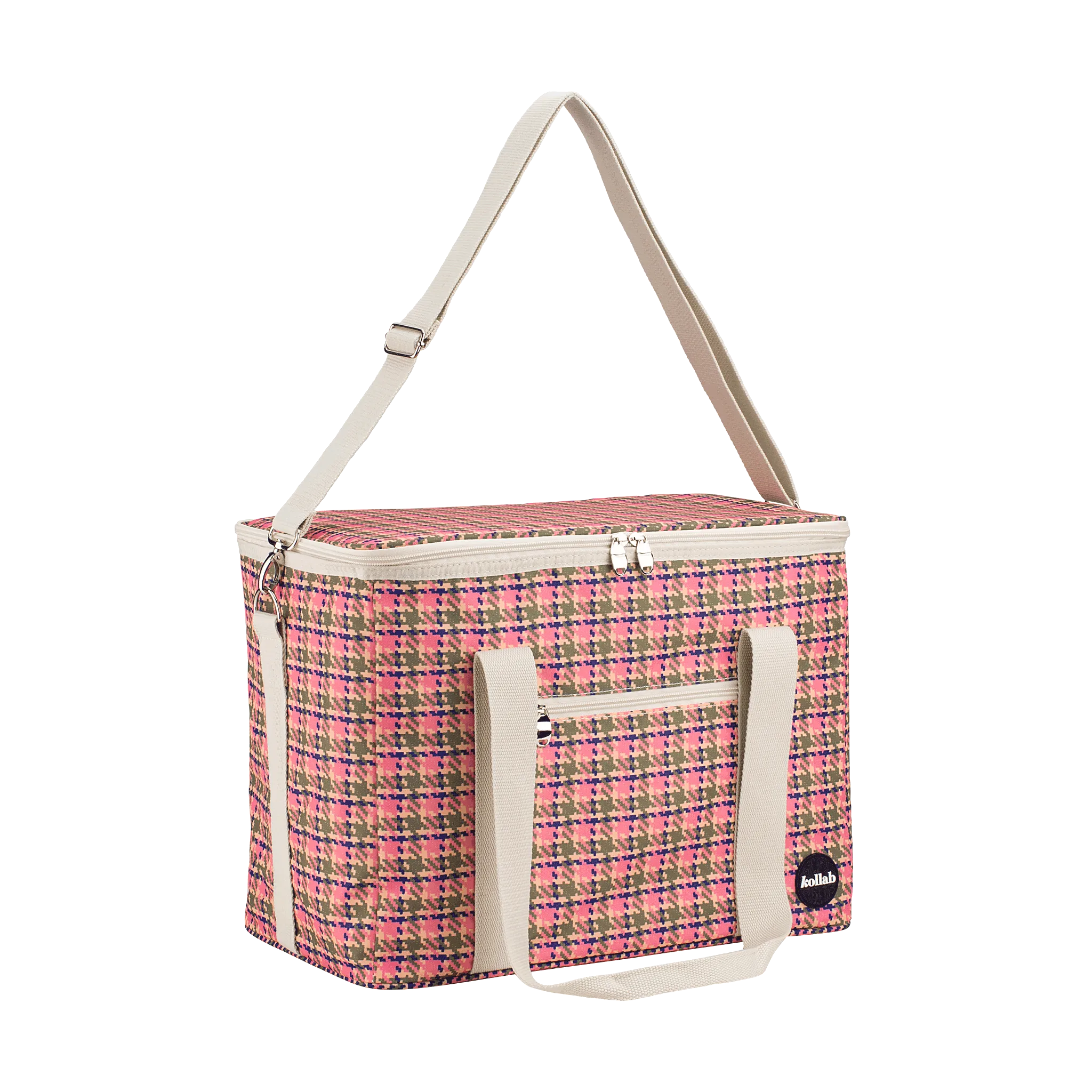 Picnic Bag Pink Houndstooth