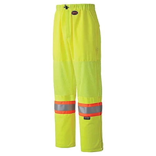 Pioneer Easy Boot Access 5 Pockets Work Pants, Adjustable Elastic Waist, Hi Vis and Reflective Stripe