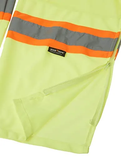 Pioneer Easy Boot Access 5 Pockets Work Pants, Adjustable Elastic Waist, Hi Vis and Reflective Stripe