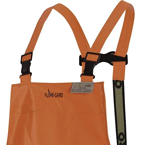 Pioneer PVC Coated Nomex/Kevlar FR/ARC Rated Overall Bib Work Pants, Adjustable, Orange, 2XL, V2448450-2XL