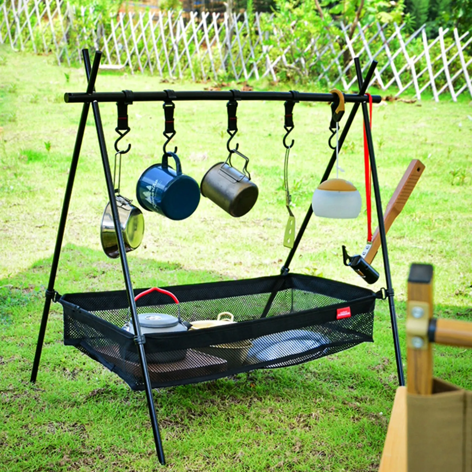 Pocket Size Stowaway Hanging Mesh Bag Camping Table