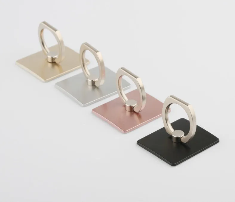 Portable Universal Metal Finger Ring Phone Holder - 360?? Rotating Bracket for iPhone Samsung, Black
