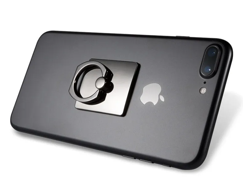 Portable Universal Metal Finger Ring Phone Holder - 360?? Rotating Bracket for iPhone Samsung, Black