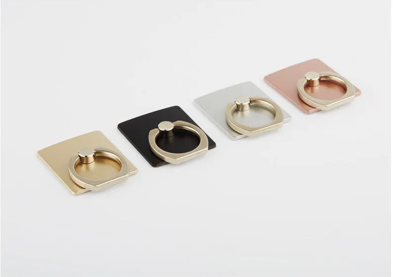 Portable Universal Metal Finger Ring Phone Holder - 360?? Rotating Bracket for iPhone Samsung, Black