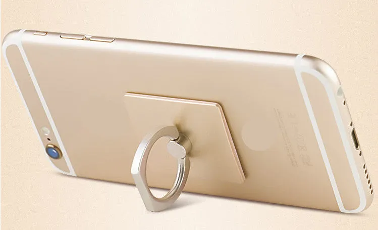 Portable Universal Metal Finger Ring Phone Holder - 360?? Rotating Bracket for iPhone Samsung, Black