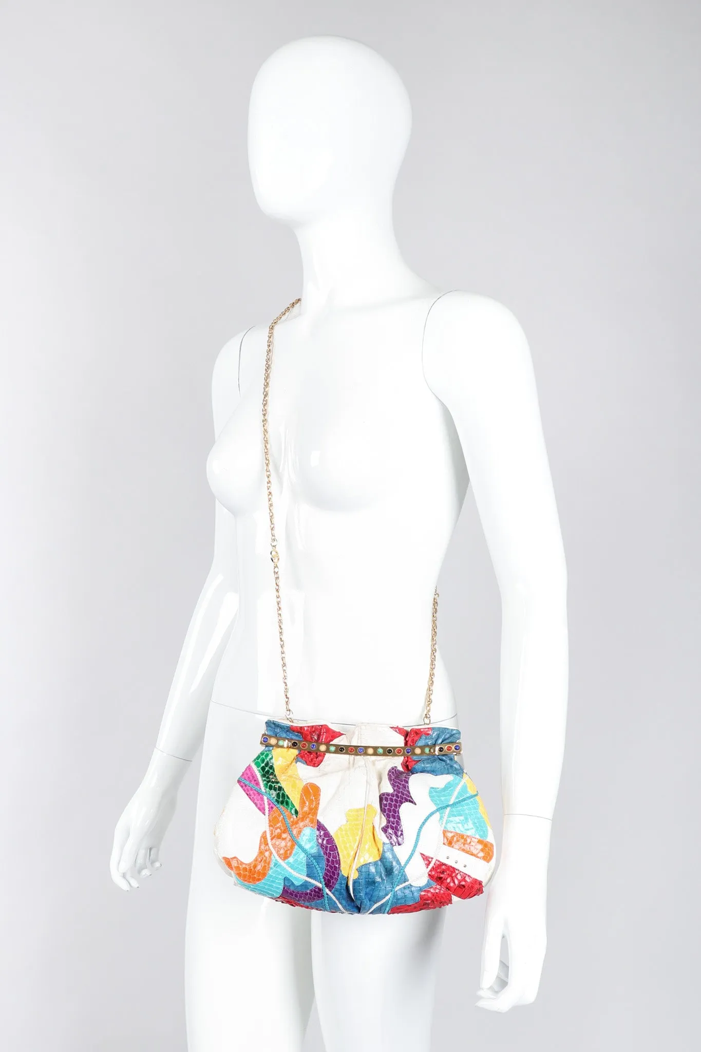 Rainbow Snake & Lizard Collage Bag