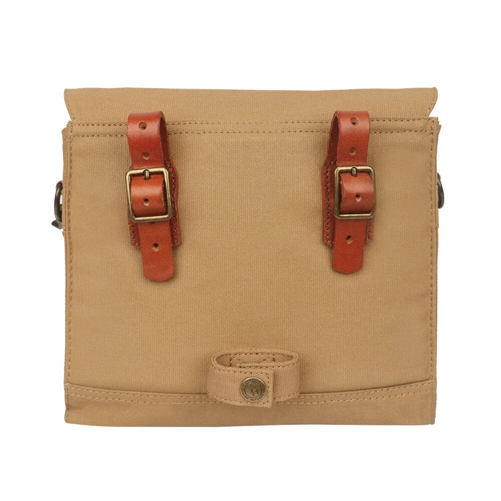 Retro Bike Handlebar Bag Bicycle Front Basket Pannier Messenger Pouch Outdoor Cycling Accessory Waterproof Canvas Khaki