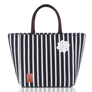 Reusable Lunch Tote Bag with Smooth Zipper& Front Bag, Adult Lunch Box Insulated Lunch Bag Perfect for Work Women Men, Travel, Picnic Black and White (Grey lunch bag)