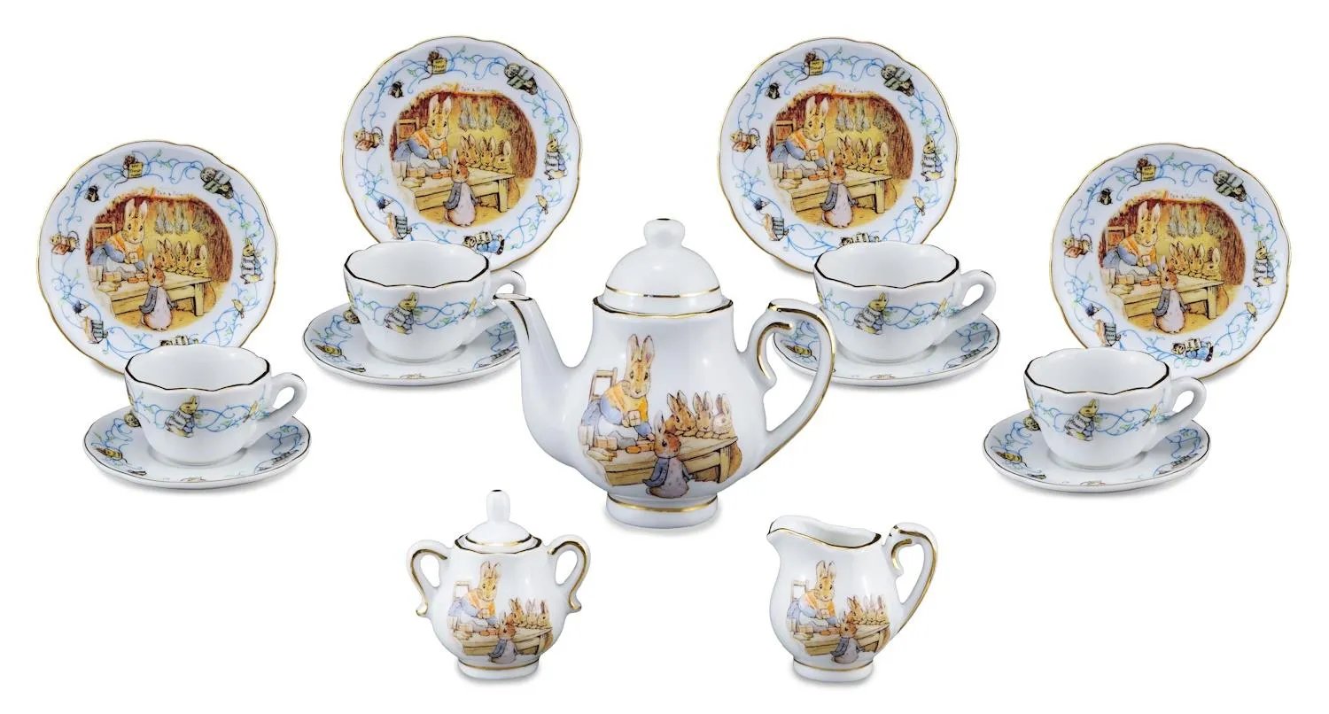Reutter Porcelain Beatrix Potter Peter Rabbit 150th Anniversary Tea Set LTD ED