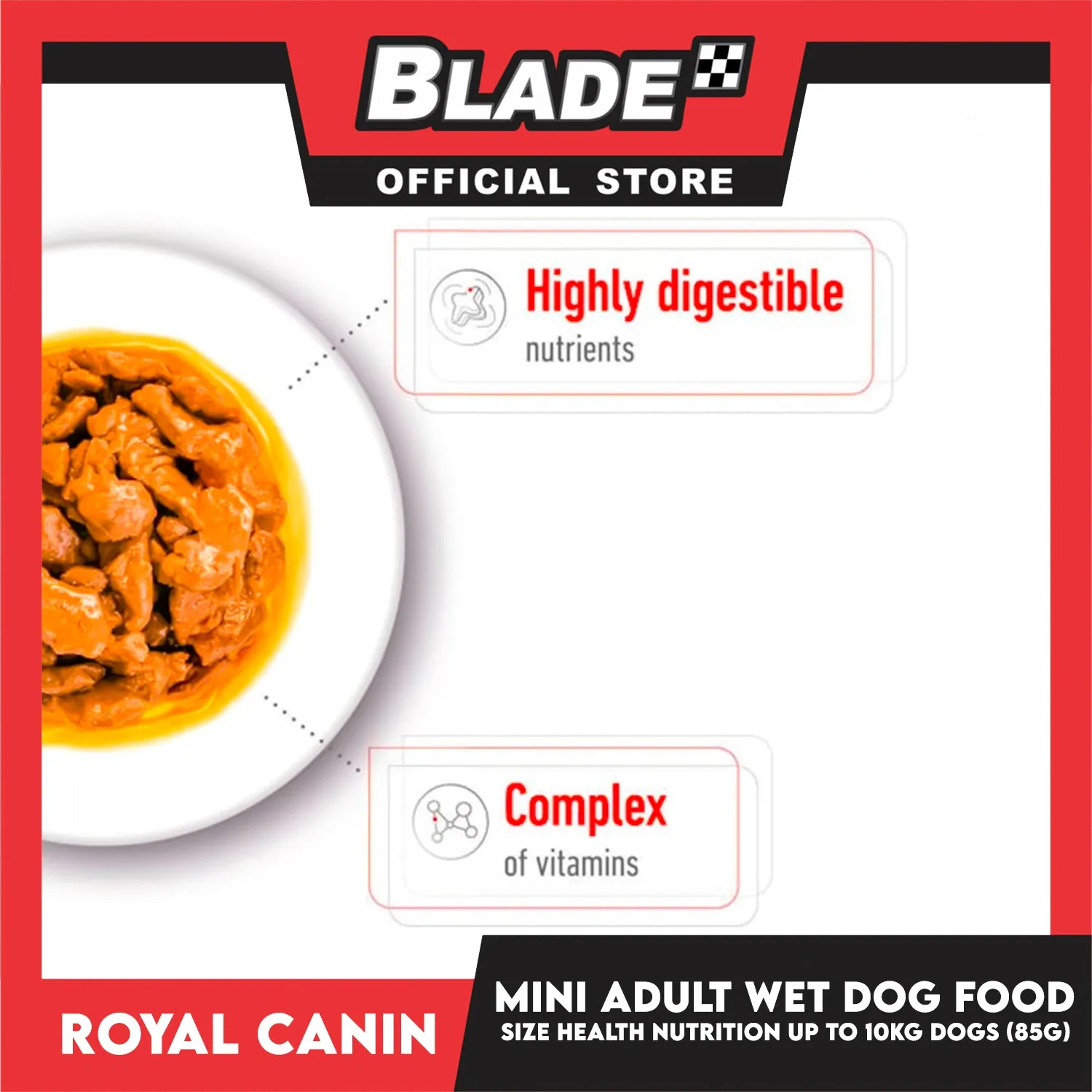 Royal Canin Mini Adult (85g x 12 pouches) Wet Dog Food - Size Health Nutrition