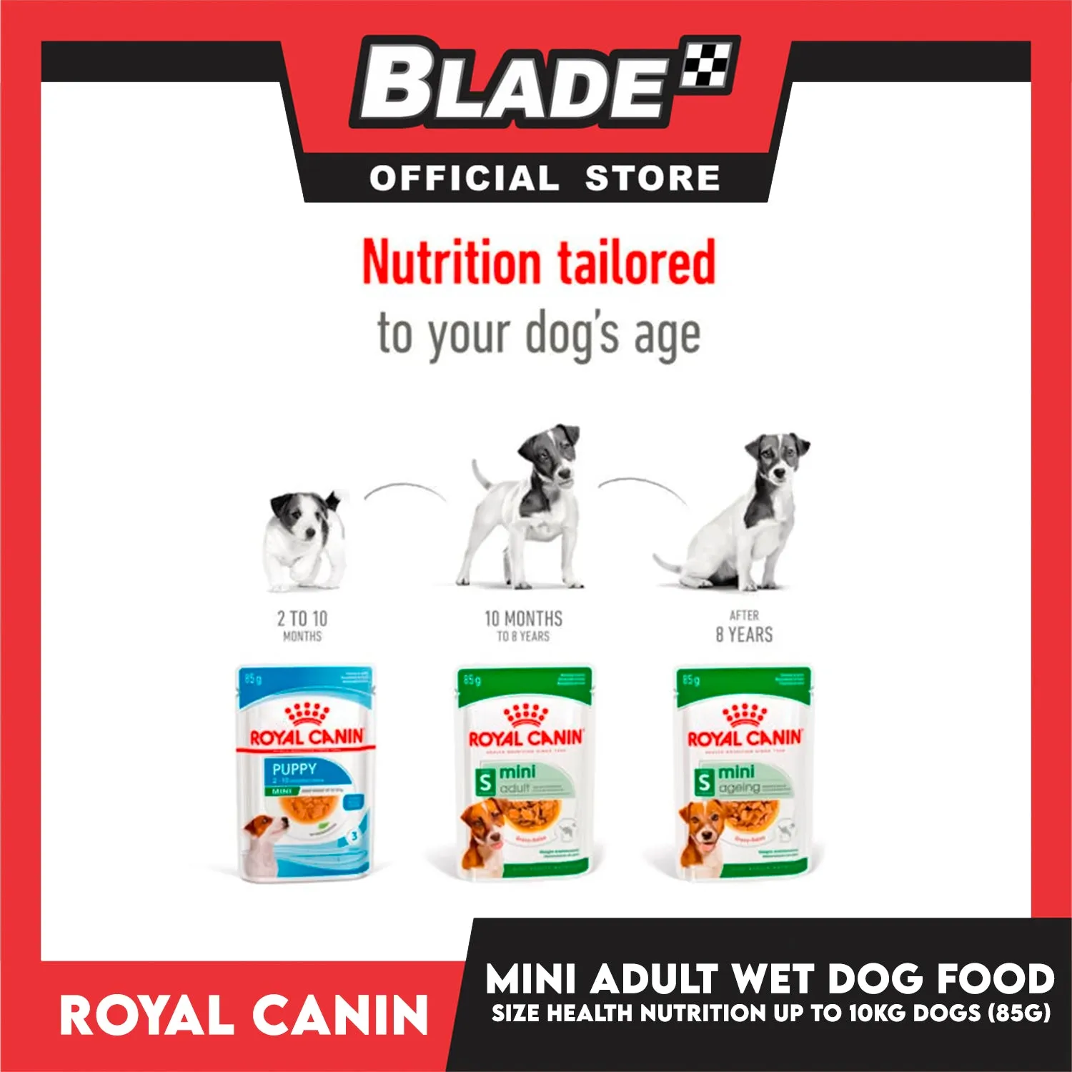 Royal Canin Mini Adult (85g x 12 pouches) Wet Dog Food - Size Health Nutrition