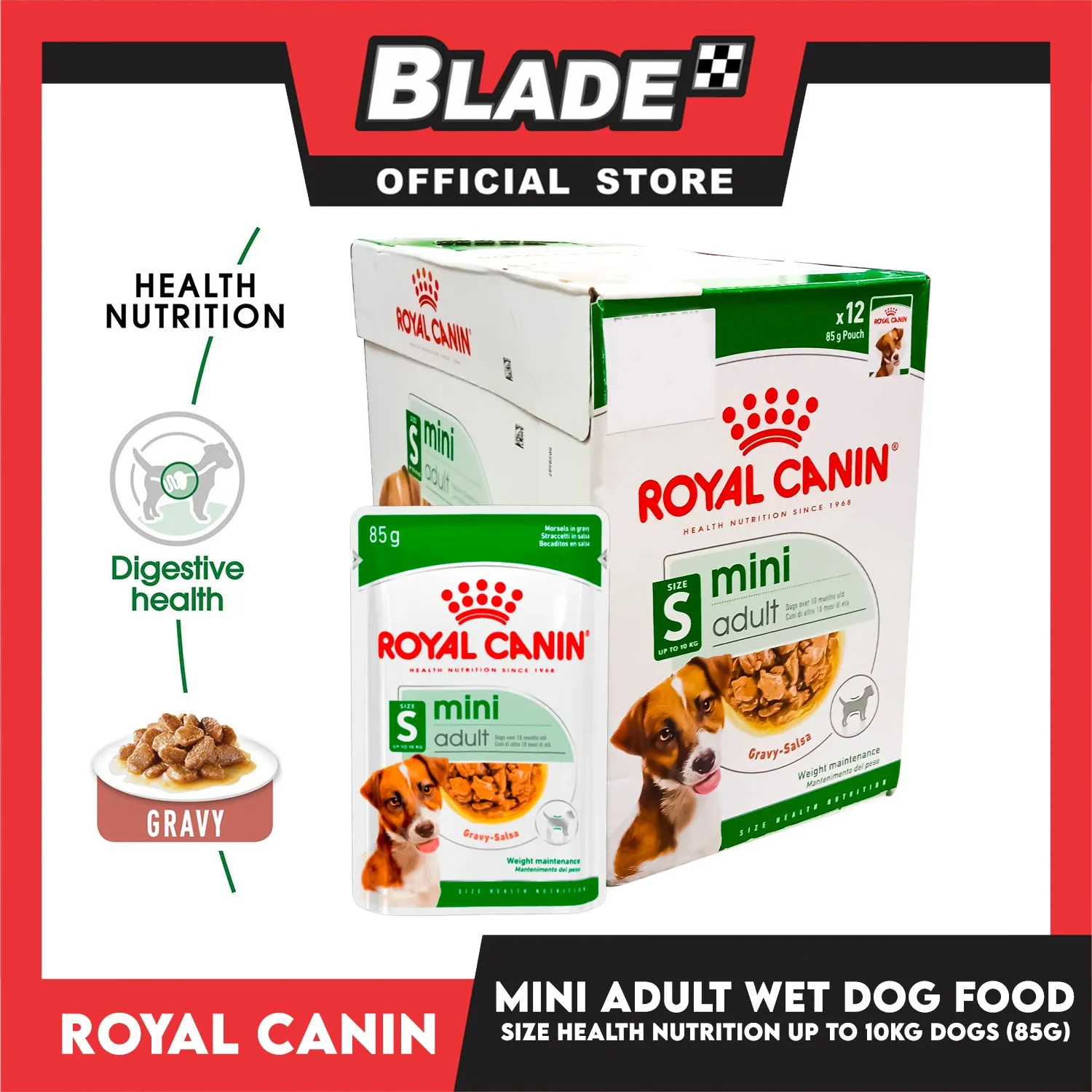 Royal Canin Mini Adult (85g x 12 pouches) Wet Dog Food - Size Health Nutrition