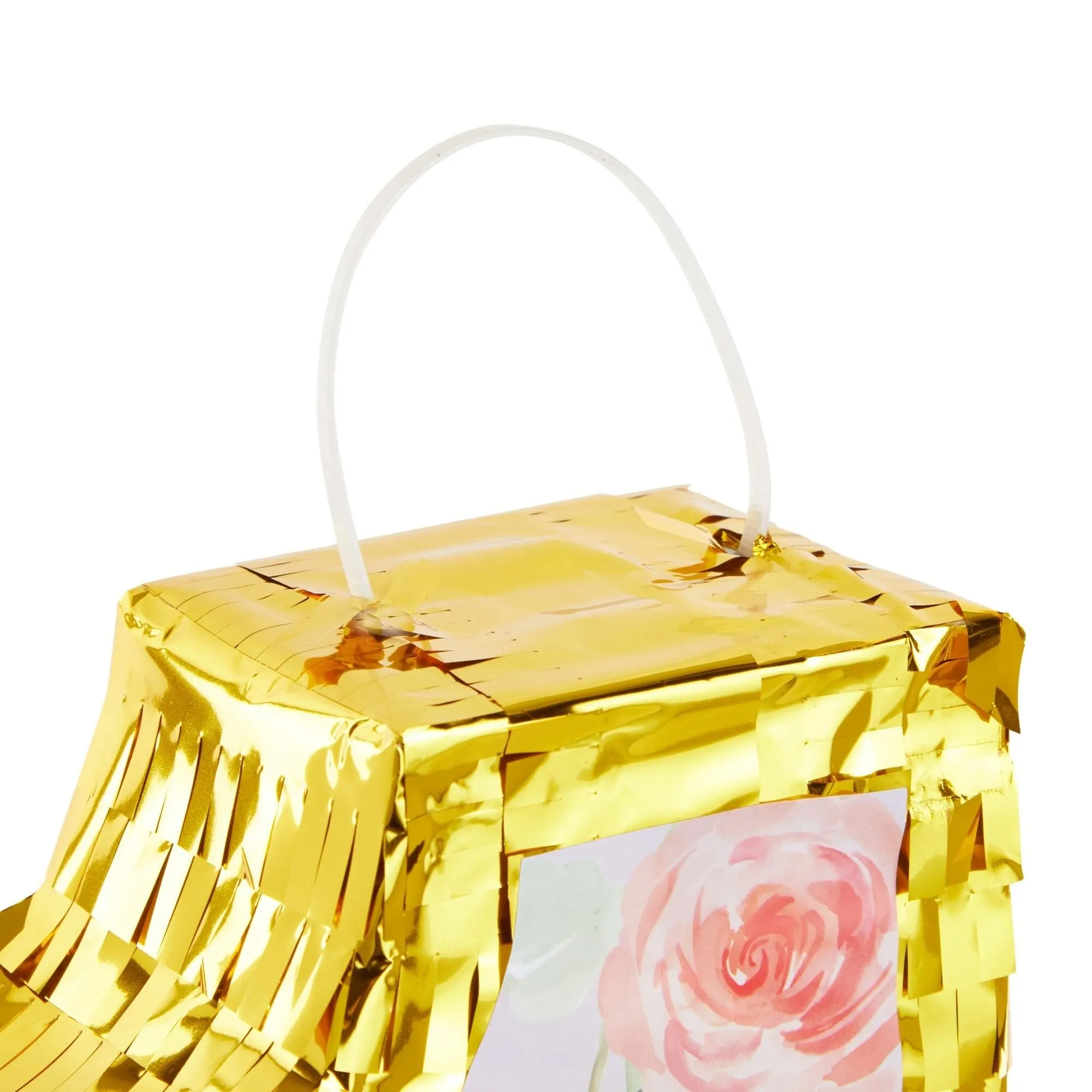 Small Floral Number Pinata with Gold Foil   Pull Strings for Girls