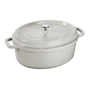 Staub Cast Iron Casserole Oval  White Truffle 33cm STB-110331