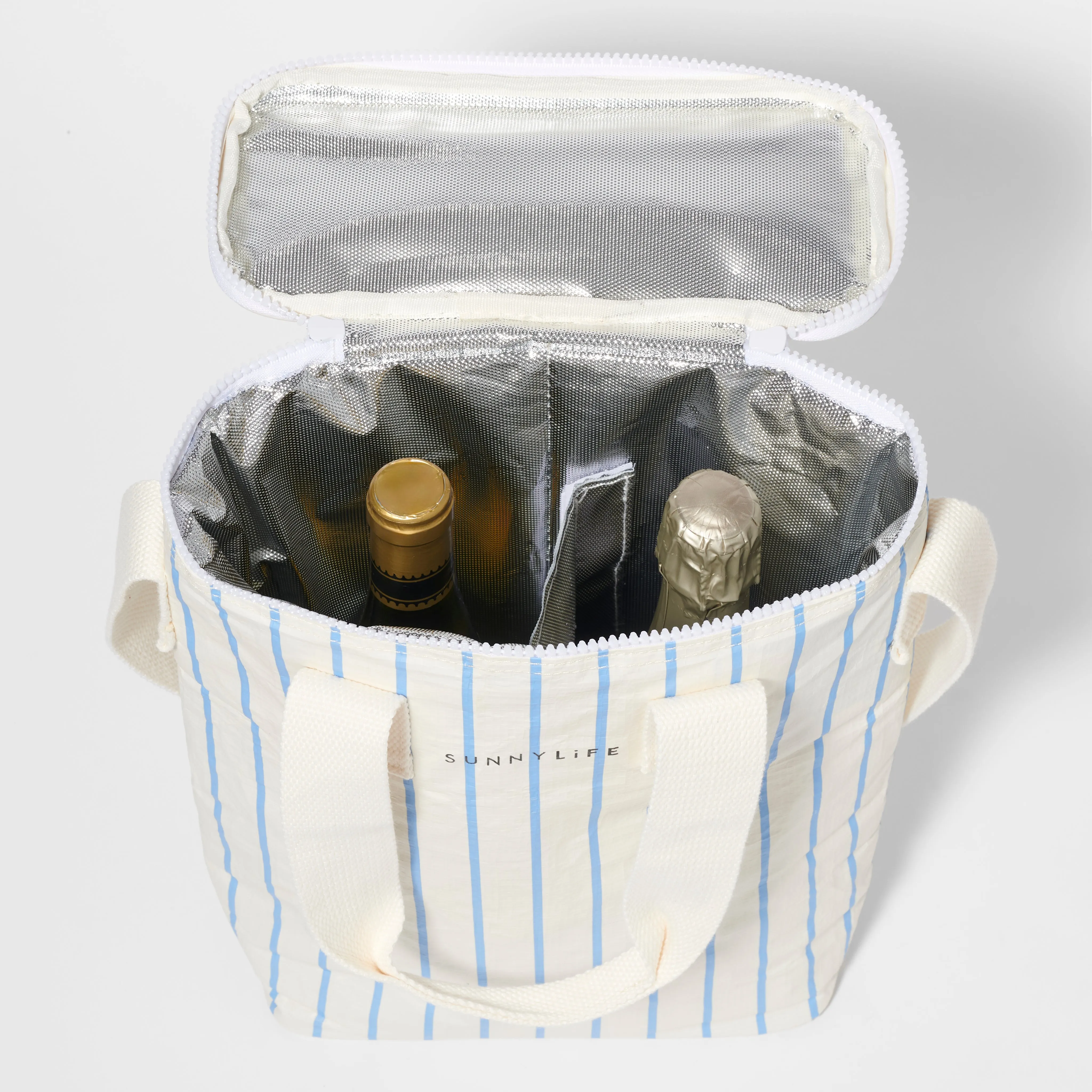 SUNNYLIFE DRINKS COOLER BAG - LE WEEKEND MID BLUE CREAM