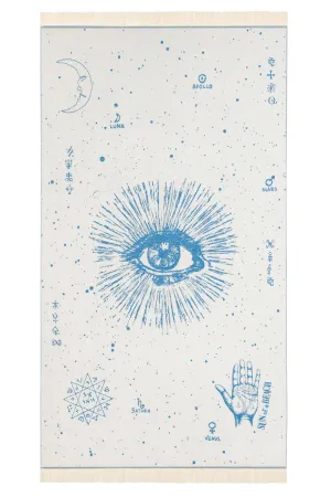 The Cosmos Eye Bright Blue | Feather Beach Towel
