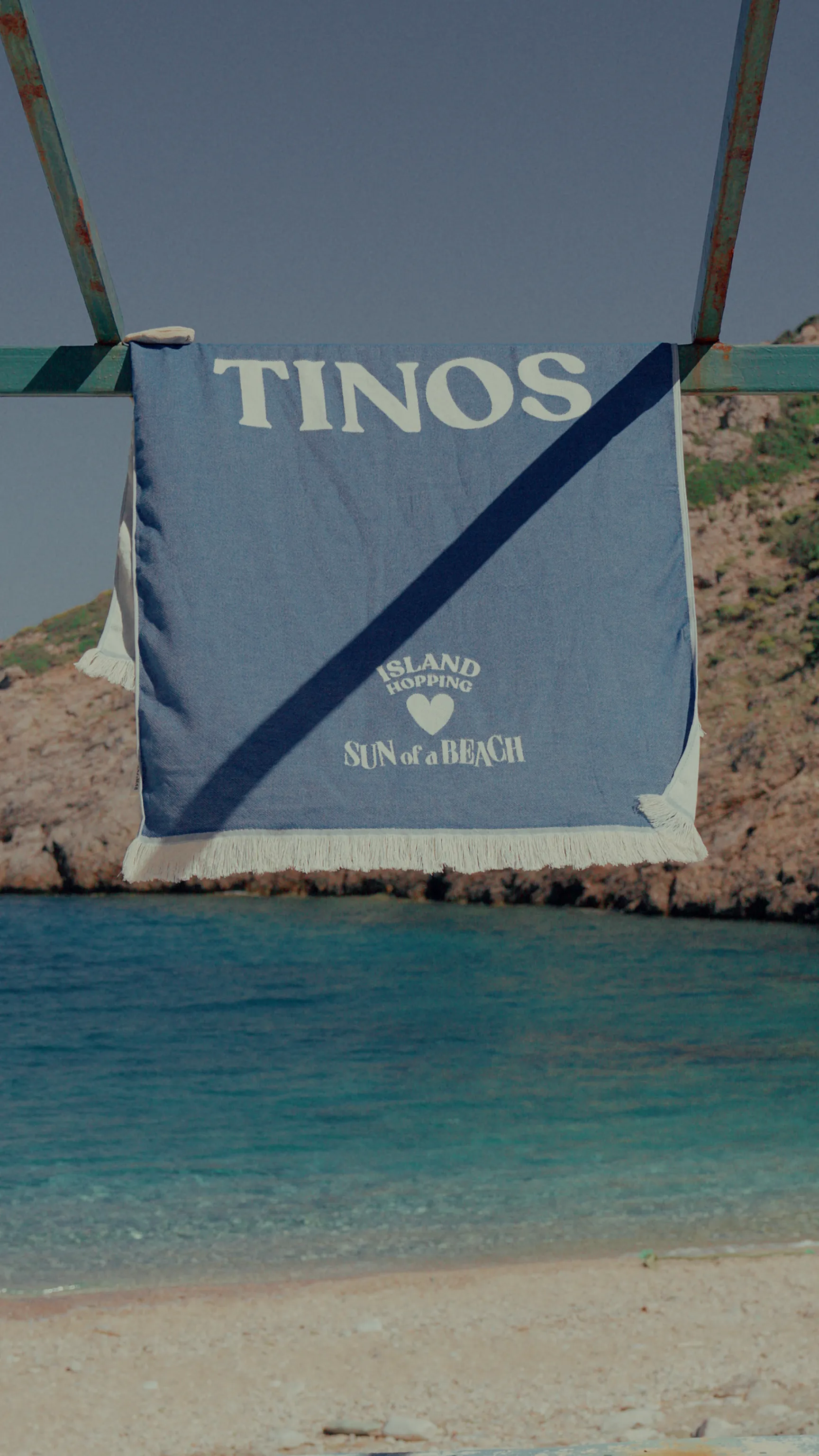 Tinos Bright Blue | Feather Beach Towel