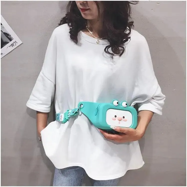 Unisex Cartoon Design Waist Fanny Pack For Traveling Unique Fashion Bag Cute Chest Bag For Women