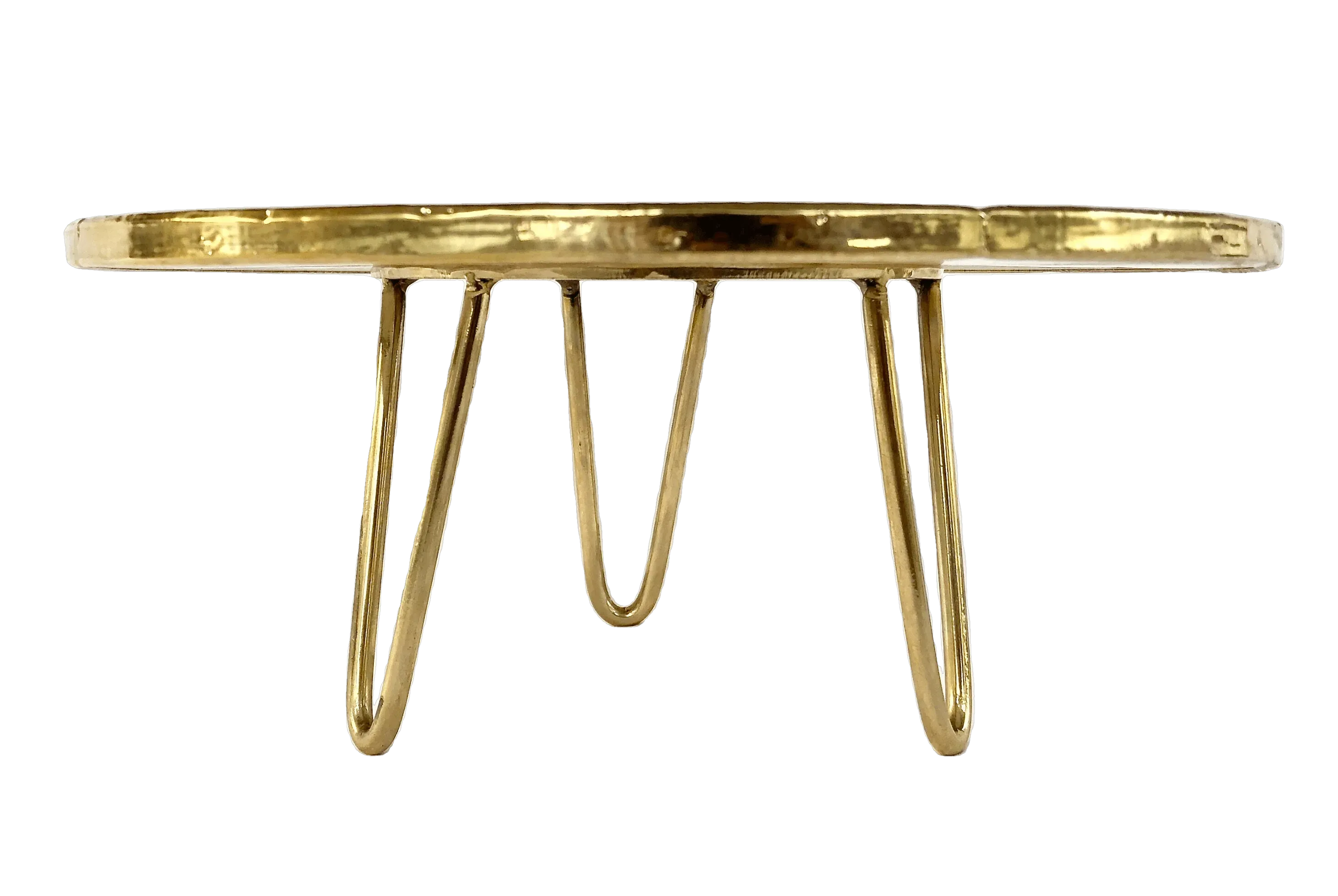 White Crystal Agate Cake Stand with Brass Legs