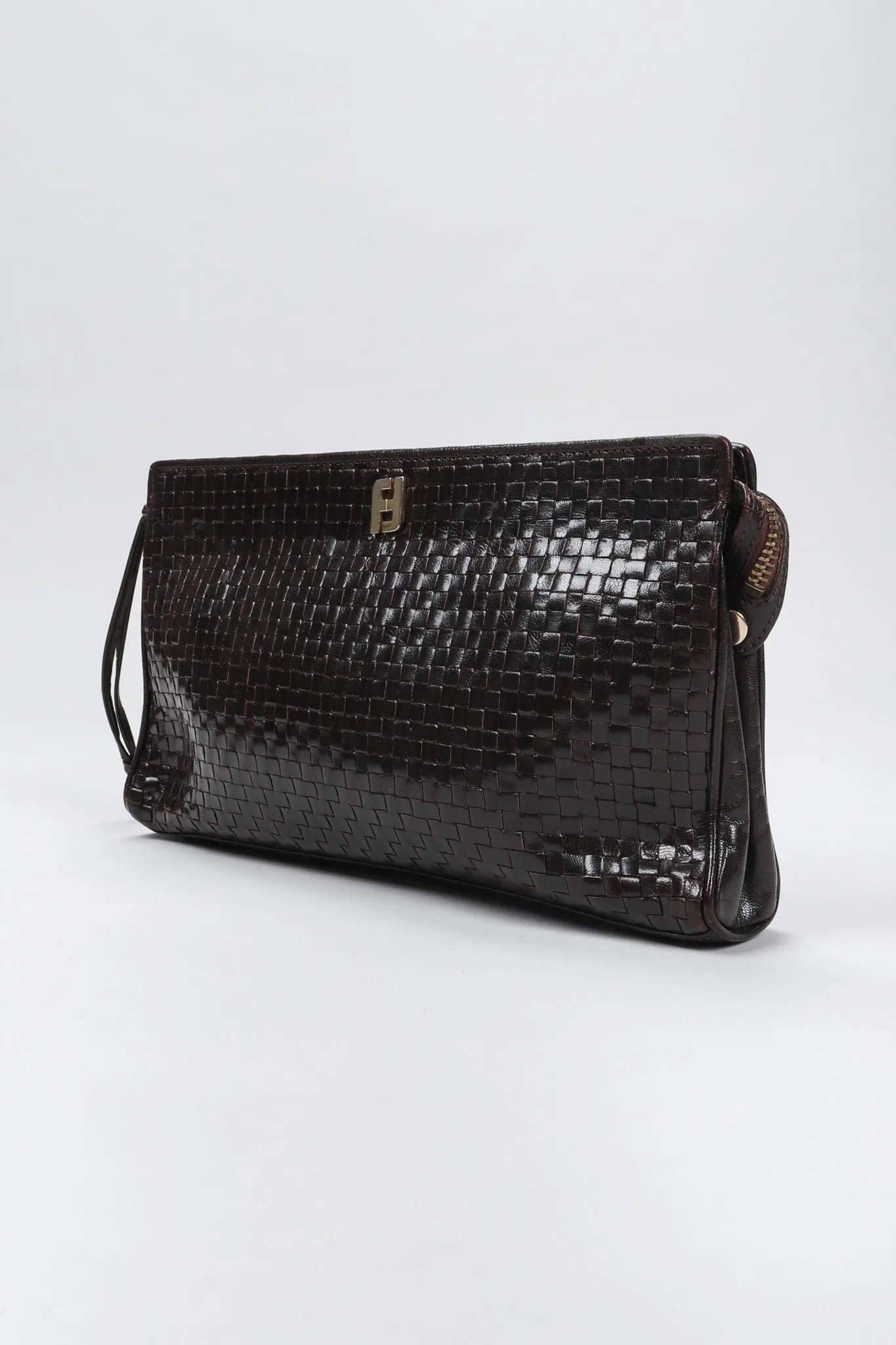 Woven Leather Clutch