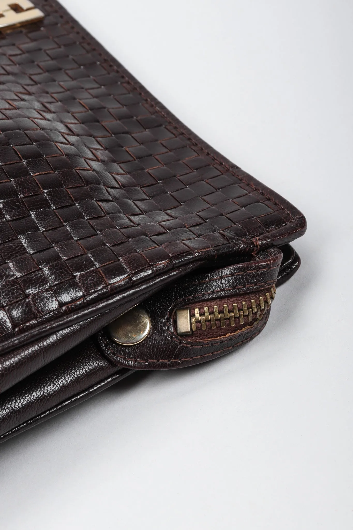 Woven Leather Clutch