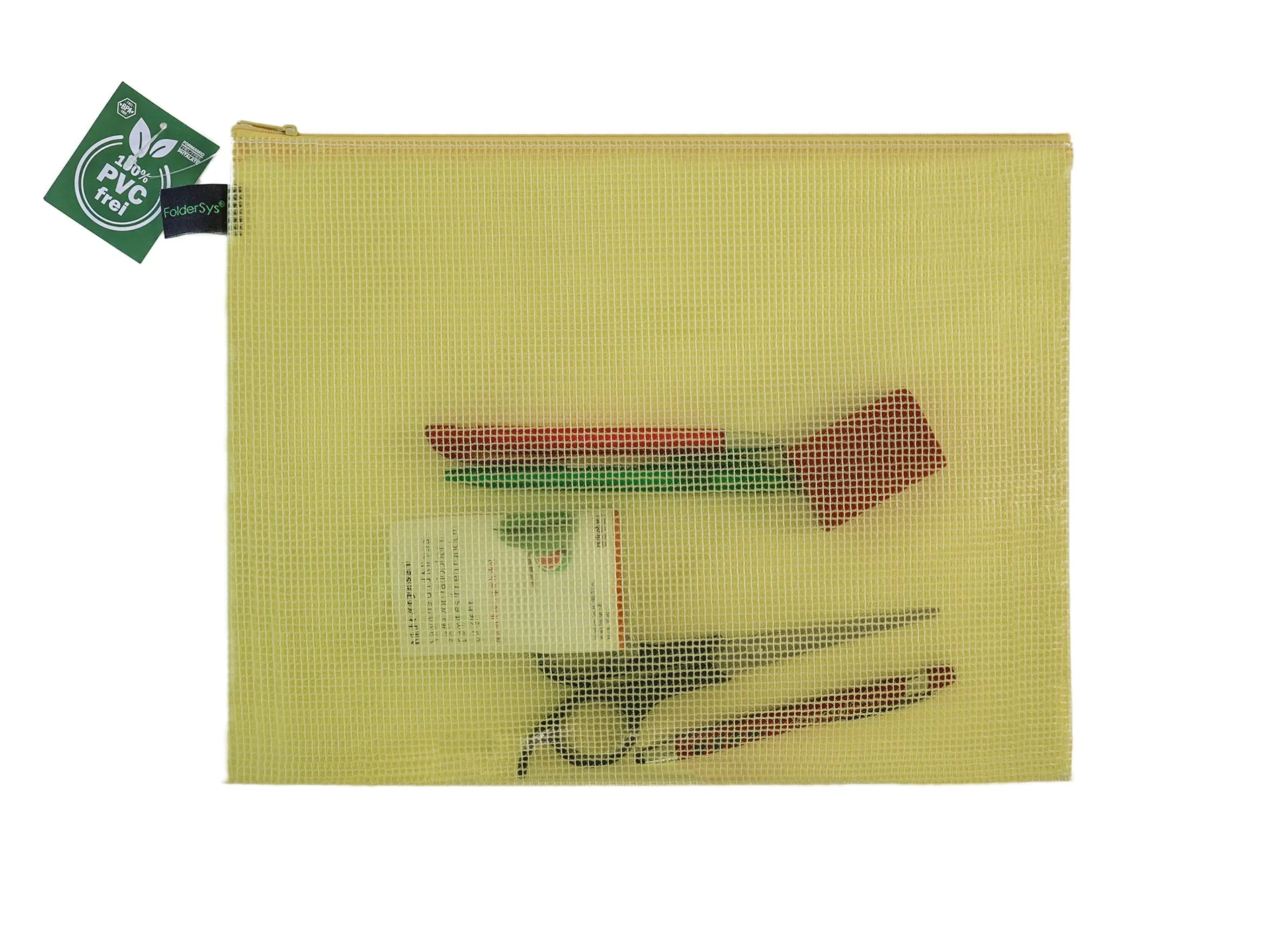 Zippered Bag Mesh, coloured EVA (PVC-free)  DIN A4