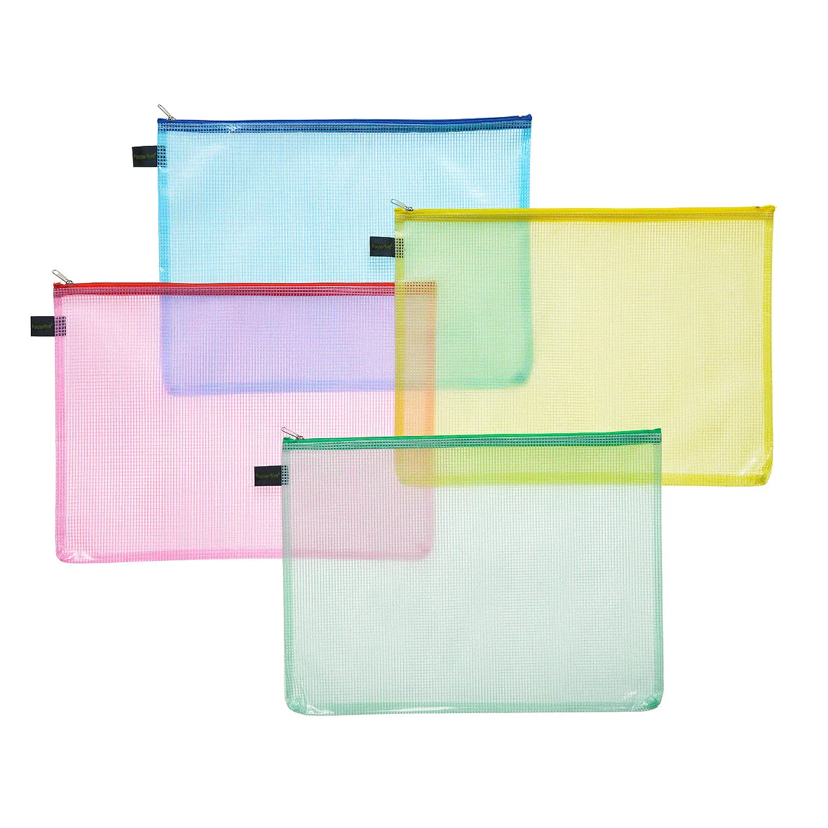 Zippered Bag Mesh, coloured EVA (PVC-free)  DIN A4