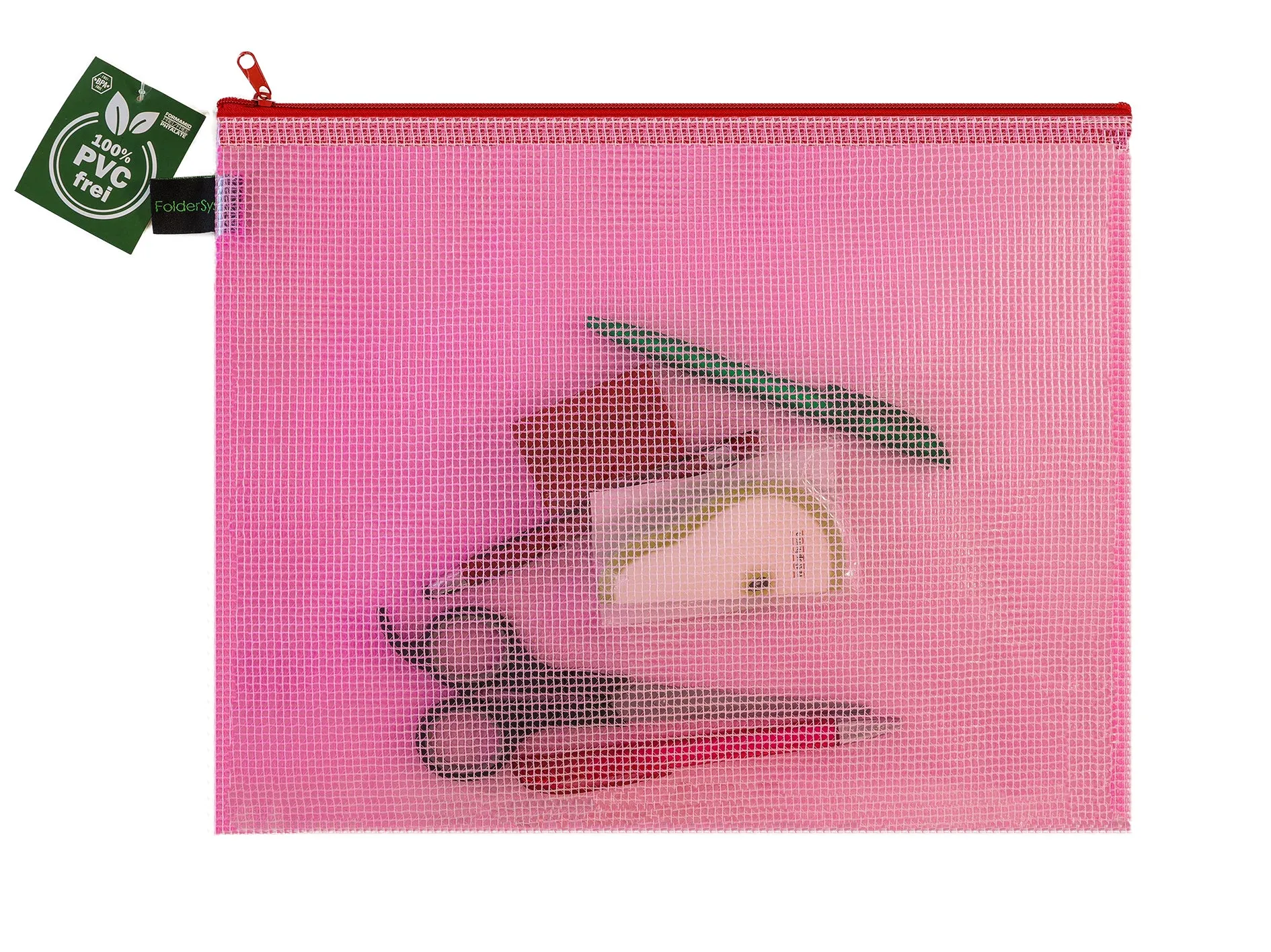 Zippered Bag Mesh, coloured EVA (PVC-free)  DIN A4